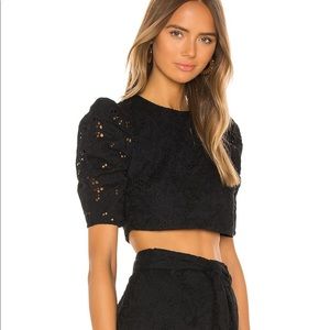 Camila Coelho Black Sylvie Top in XS
